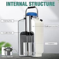 10L Liquid Nitrogen Container Cryogenic Container (LN2) Aluminum Alloy Liquid Ni