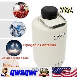 10L Liquid Nitrogen Tank Container LN2 Cryogenic Dewar Tank 2.64gal Biomedical