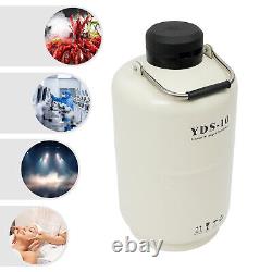 10L Liquid Nitrogen Tank Container LN2 Cryogenic Dewar Tank 2.64gal Biomedical