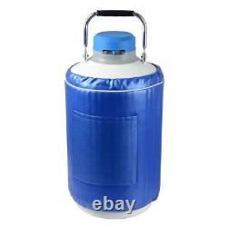 10L Liquid Nitrogen Tank Cryogenic Container LN2 Dewar+6Pcs Pails+Lock Cover