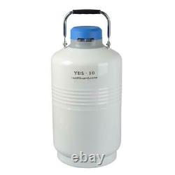 10L Liquid Nitrogen Tank Cryogenic Container LN2 Dewar+6Pcs Pails+Lock Cover