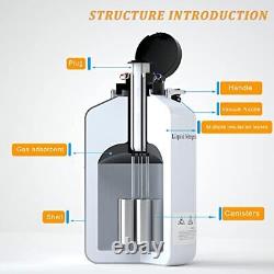 10L Liquid Nitrogen Tank Cryogenic Container LN2 Dewar with 6PCS Pails and Lo