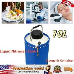 10L Liquid Nitrogen Tank Cryogenic Dewar Container Semen Tank Biomedical 2.64gal