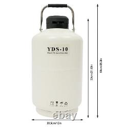 10L Liquid Nitrogen Tank Cryogenic Dewar Container Semen Tank Biomedical 2.64gal