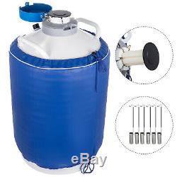 15L Liquid Nitrogen Tank Cryogenic Container LN2 Dewar+6Pcs Pails+Lock Cover