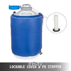 15L Liquid Nitrogen Tank Cryogenic Container LN2 Dewar+6Pcs Pails+Lock Cover