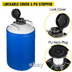 15L Liquid Nitrogen Tank Cryogenic Container LN2 Dewar+6Pcs Pails+Lock Cover
