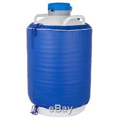 15L Liquid Nitrogen Tank Cryogenic Container LN2 Dewar+6Pcs Pails+Lock Cover