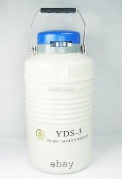 1PC 3L Liquid Nitrogen Container NEW Cryogenic LN2 Tank Dewar With Strap YDS- pv