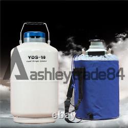 1PCS YDS-10 10L Cryogenic Liquid Nitrogen Container LN2 Tank Dewar with Straps #