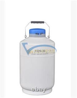 1pcs YDS-10 10L Cryogenic Liquid Nitrogen Container LN2 Tank Dewar with Straps