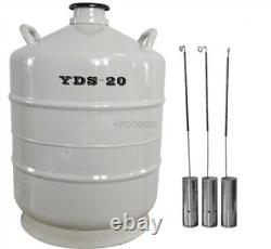 20L Liquid Nitrogen Tank Cryogenic Container LN2 DEWAR+6PCS Pails+Lock Cover hv