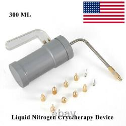 300ml Cryotherapy Instrument Mini Liquid Nitrogen Sprayer Dewar Tank with 9 Heads