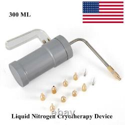 300ml Cryotherapy instrument Liquid Nitrogen (LN2) Sprayer Dewar Tank with 9 Heads