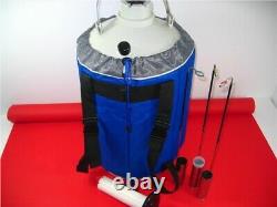 30L Cryogenic Liquid Nitrogen Container LN2 Tank Dewar With Straps A vc