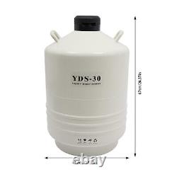 30L Liquid Nitrogen Container LN2 Storage Tank Cryo Dewar withCanisters Strap