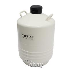 30L Liquid Nitrogen Container LN2 Storage Tank Cryo Dewar withCanisters Strap