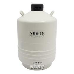 30L Liquid Nitrogen Container LN2 Storage Tank Cryo Dewar withCanisters Strap