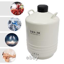 30L Liquid Nitrogen Container LN2 Storage Tank Cryo Dewar withCanisters Strap