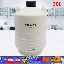 30L Liquid Nitrogen Tank Cryogenic Dewar Container Semen Tank Biomedical 7.93gal