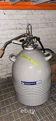 35 Liter Liquid Nitrogen Dewar with Withdrawal Head LN2 Tank Cryo. LD35
