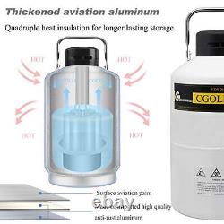 3L Liquid Nitrogen Container Cryogenic Container LN2 Tank Aluminum Alloy Dewa