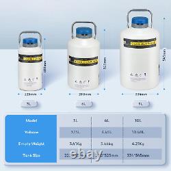 3L Liquid Nitrogen Container Cryogenic Container LN2 Tank Aluminum Alloy Dewar L