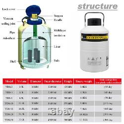 3L Liquid Nitrogen Container Cryogenic Container LN2 Tank Aluminum Alloy Dewar L