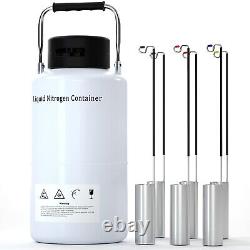 3L Liquid Nitrogen Container LN2 Tank Dewar Cryogenic Container Aluminum Alloy