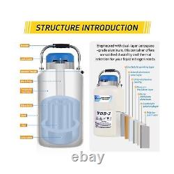 3L Liquid Nitrogen Tank, Aluminum Alloy Cryogenic Container Liquid Nitrogen 