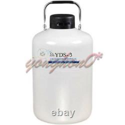 3L YDS-3 Liquid Nitrogen Tank Cryogenic LN2 Container Dewar with Straps 3Pcs Pails