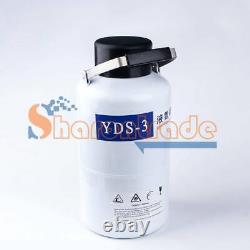 3L YDS-3 Liquid Nitrogen Tank Cryogenic LN2 Container Dewar with Straps 3Pcs Pails