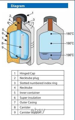 50 L Cryogenic Container Liquid Nitrogen LN2 Tank Dewar