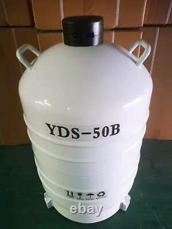 50L Cryogenic Container Liquid Nitrogen LN2 Tank Dewar With Straps 6 Canisters