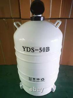 50L Cryogenic Container Liquid Nitrogen LN2 Tank Dewar With Straps 6 Canisters