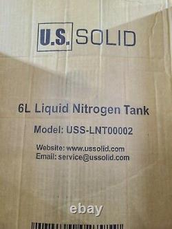 6L Liquid Nitrogen Container Cryogenic Tank LN2 Dewar 6 Canisters U. S. Solid