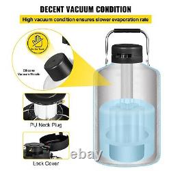 6L Liquid Nitrogen Tank Cryogenic Container LN2 Dewar + 6 Pcs Pails + Lock Cover