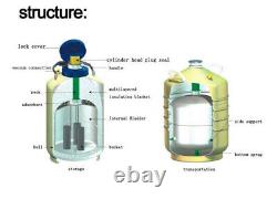 6L Protable Cryogenics Liquid Nitrogen Container Cryogenic LN2 Tank Dewar