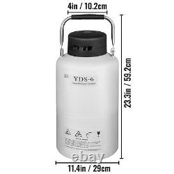 BestEquip Liquid Nitrogen Tank 6L Aluminum Alloy Liquid Nitrogen Dewar Static