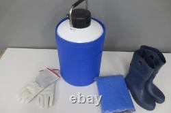 Bonvoisin 3L liquid nitrogen cryo Dewar container WithGloves, Boots, and Apron