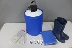 Bonvoisin 3L liquid nitrogen cryo Dewar container WithGloves, Boots, and Apron