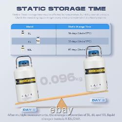 CGOLDENWALL 10L Cryogenic Container Liquid Nitrogen LN2 Tank Dewar Liquid Nitrog