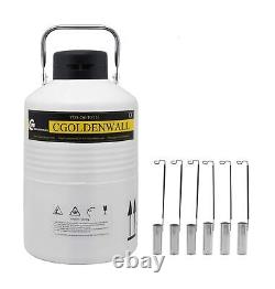 CGOLDENWALL 3L Liquid Nitrogen Container Cryogenic Container LN2 Tank Aluminu