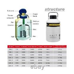 CGOLDENWALL 3L Liquid Nitrogen Container Cryogenic Container LN2 Tank Aluminu