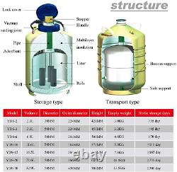 CGOLDENWALL 6L Cryogenic Container Liquid Nitrogen LN2 Tank Dewar Liquid dewar 6