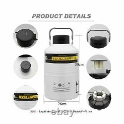 CGOLDENWALL 6L Cryogenic Container Liquid Nitrogen LN2 Tank Dewar Liquid nitr