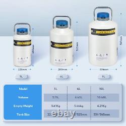 CGOLDENWALL 6L Cryogenic Container Liquid Nitrogen Tank+ 6 Canisters+ Carry Bag