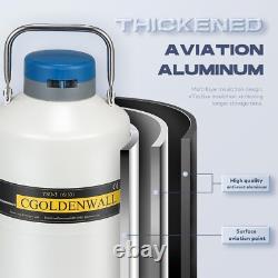 CGOLDENWALL 6L Cryogenic Container Liquid Nitrogen Tank+ 6 Canisters+ Carry Bag