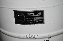 CRYOFAB MODEL # CFL-25 25 LITRE LIQUID NITROGEN DEWAR With CASTERED WHEELS