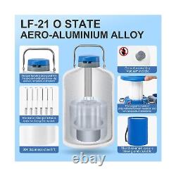 CXRCY 10L Aluminum Alloy Cryogenic Container Liquid Nitrogen (LN2) Dewar, Tan